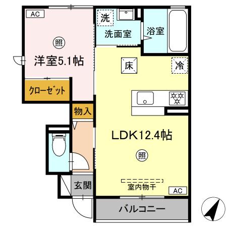 米子市上後藤のアパートの間取り