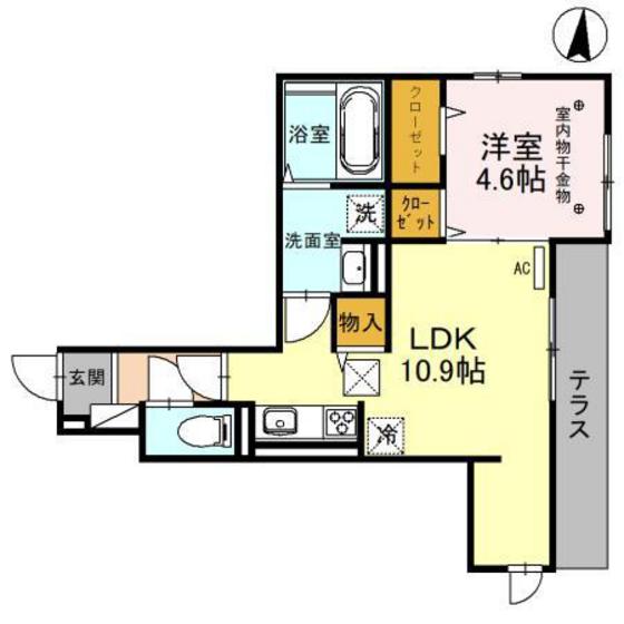 Ｄ－ＲＯＯＭ羅漢町の間取り