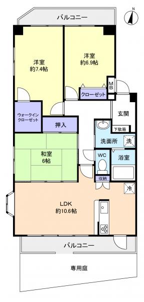 Ｃｏｚｙ緑が丘Ｃ棟の間取り