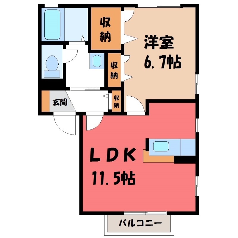 エスポワール Bの間取り