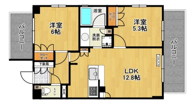 コンフィアル赤木の間取り