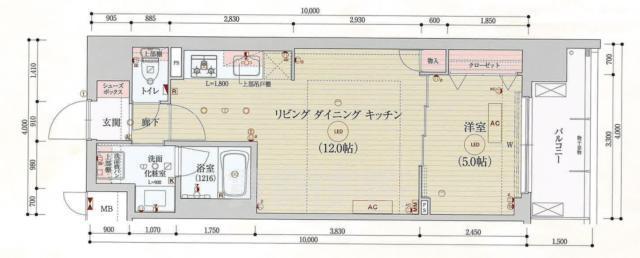 【京都市中京区橋東詰町のマンションの間取り】