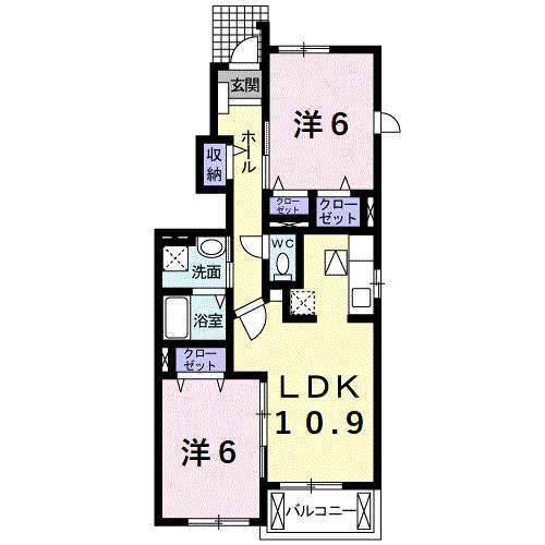 【知多郡阿久比町大字白沢のアパートの間取り】