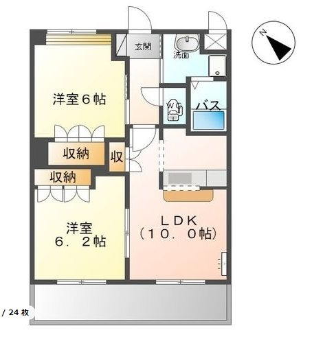 薩摩川内市永利町のアパートの間取り