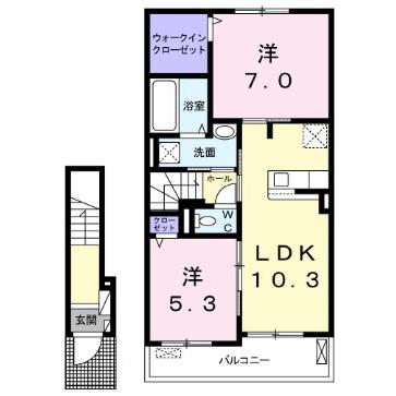 大村市黒丸町のアパートの間取り