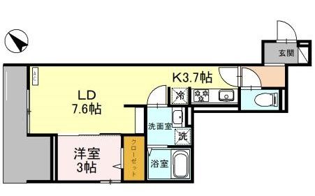 川越市東田町のアパートの間取り