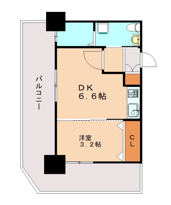 北九州市小倉北区馬借のマンションの間取り