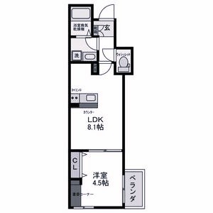 神戸市須磨区北町のマンションの間取り