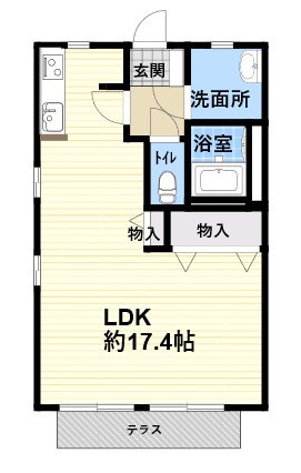 シャトレ白龍　１０２号室の間取り