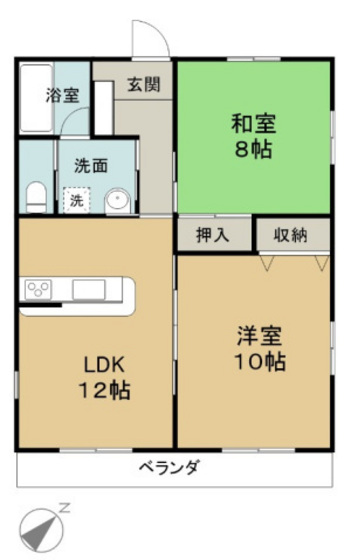 広島市西区庚午北のアパートの間取り