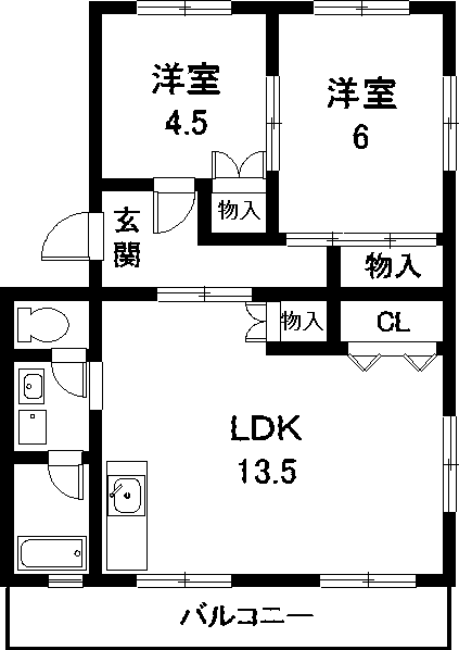 大府市月見町のマンションの間取り