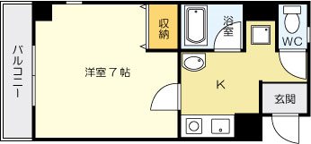 北九州市小倉北区木町のマンションの間取り