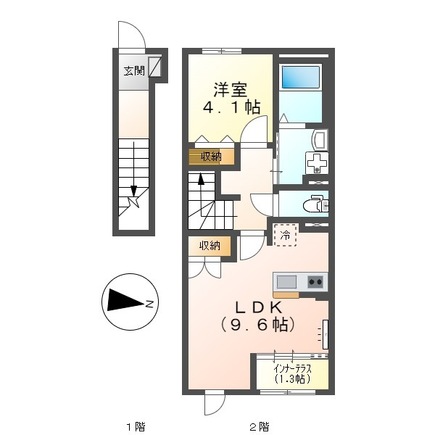 高知市朝倉横町のアパートの間取り