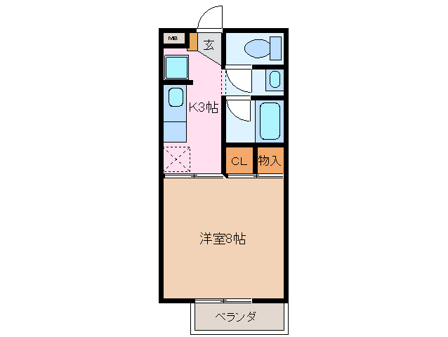 度会郡玉城町勝田のアパートの間取り