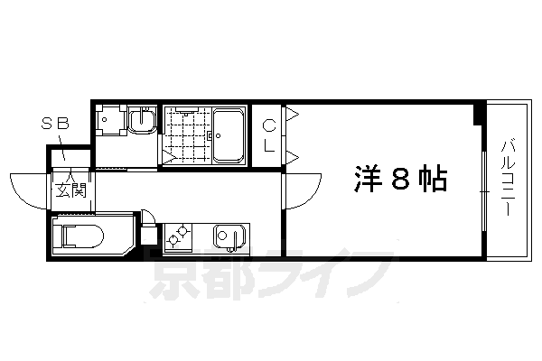 【京都市右京区花園春日町のマンションの間取り】