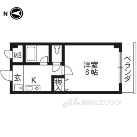 【京田辺市河原受田のマンションの間取り】