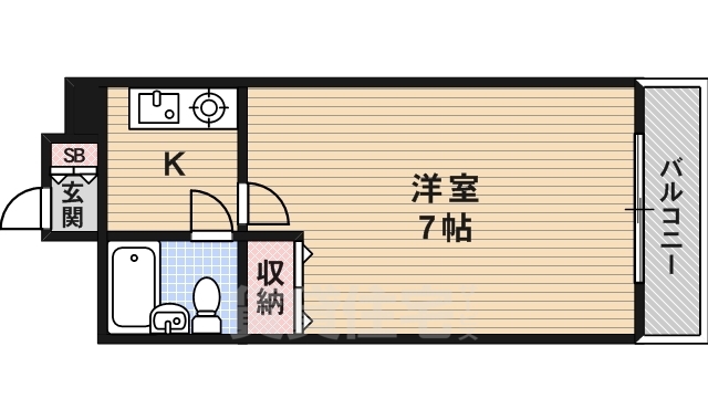 京都市西京区大枝沓掛町のマンションの間取り