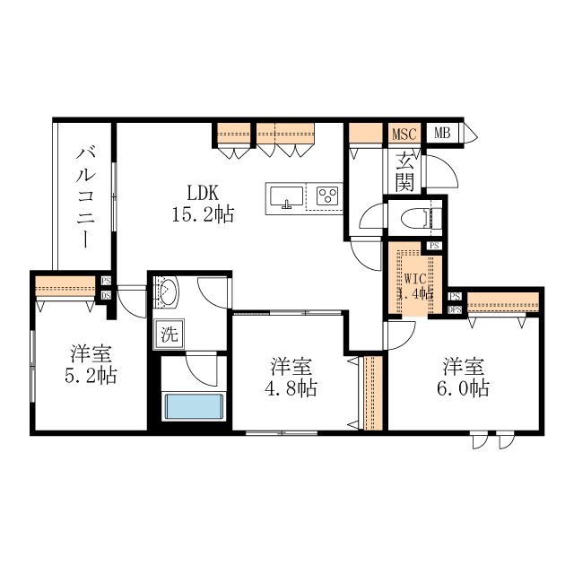 志木市幸町のマンションの間取り