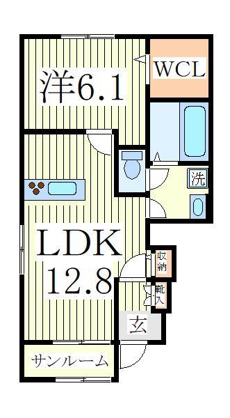 【柏市緑台のアパートの間取り】