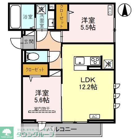 坂戸市南町のアパートの間取り