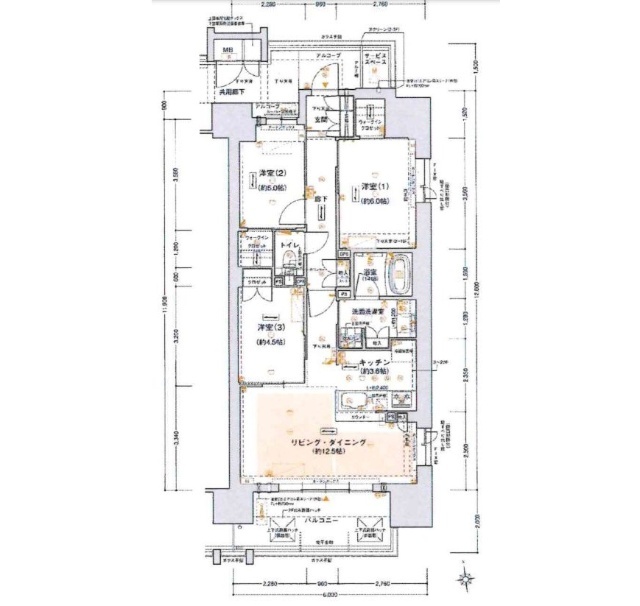 明石市本町のマンションの間取り