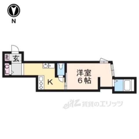 京都市左京区聖護院蓮華蔵町のアパートの間取り