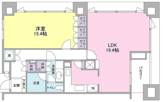 港区愛宕のマンションの間取り