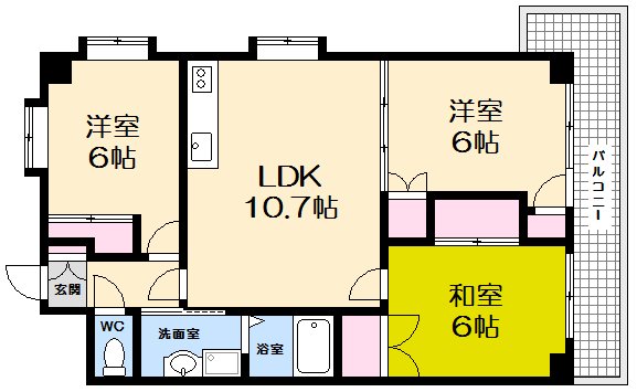 広島市西区己斐上のマンションの間取り