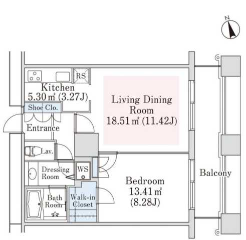 新宿区西五軒町のマンションの間取り