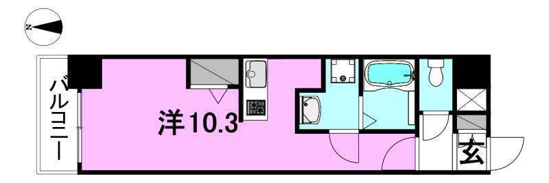 松山市千舟町のマンションの間取り