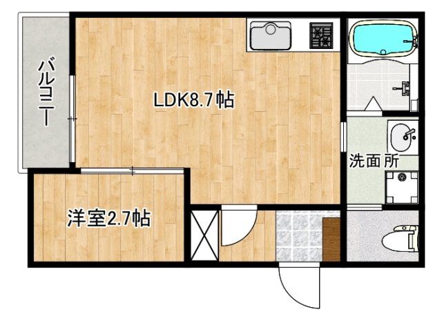 所沢市御幸町のアパートの間取り