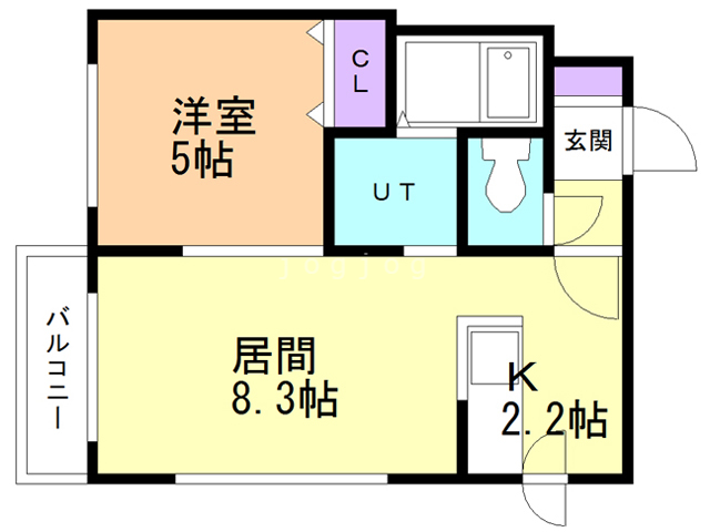 札幌市西区発寒十二条のマンションの間取り