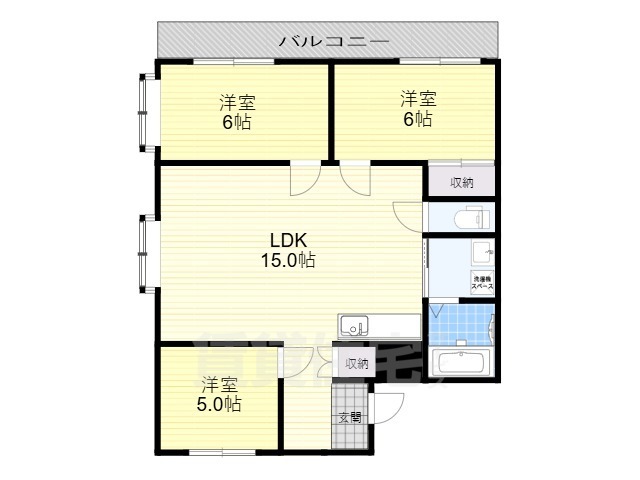 大阪市東成区深江北のマンションの間取り