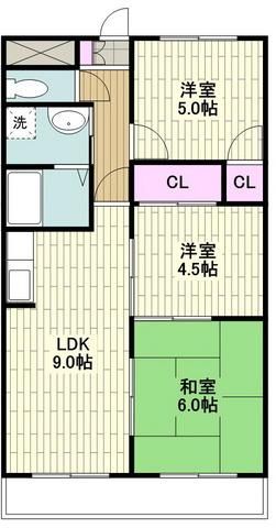 平塚市松風町のマンションの間取り