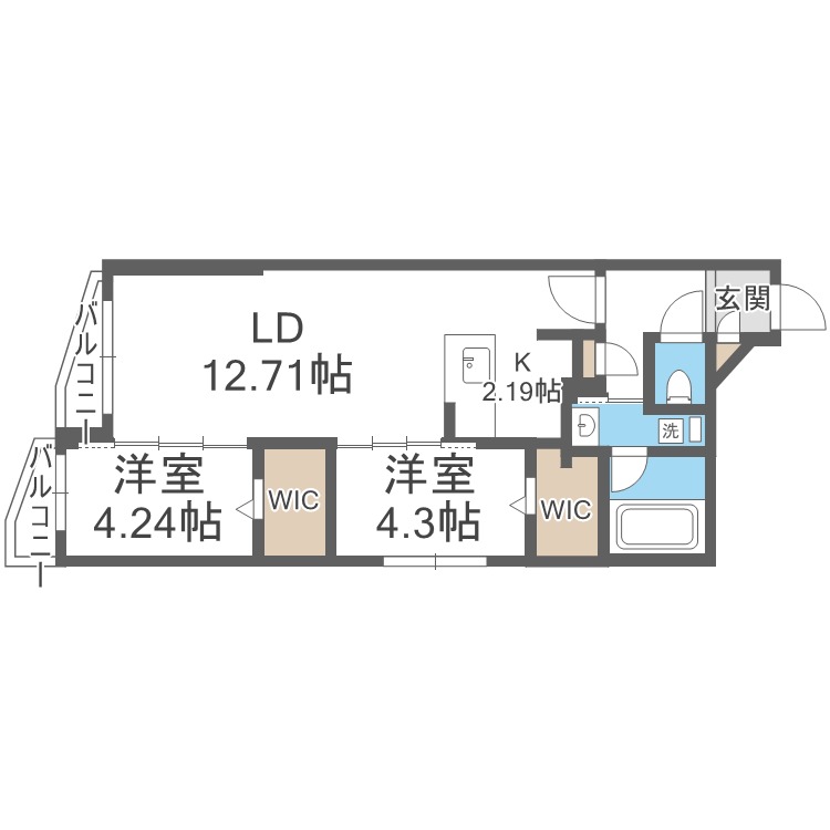 Ｓ－ＲＥＳＩＤＥＮＣＥ札幌東ａｓｔｒａｚｅの間取り