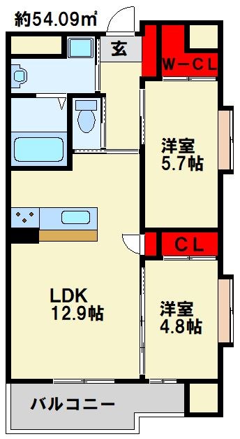 ウイングス折尾の間取り