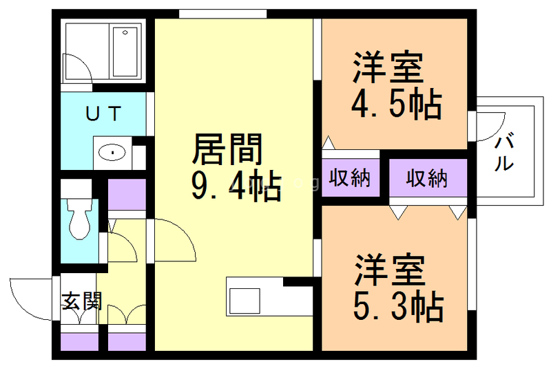 札幌市中央区南十九条西のマンションの間取り