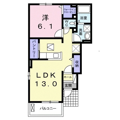 日光市森友のアパートの間取り