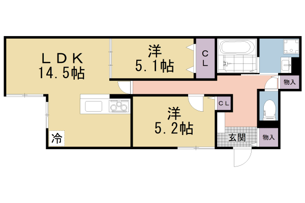 仮称）京田辺市田辺中央３丁目新築IIの間取り