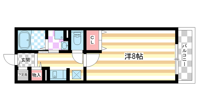 奈良市西木辻町のアパートの間取り