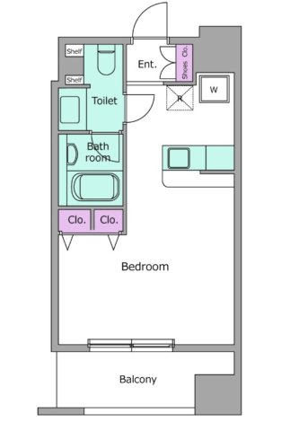 港区東新橋のマンションの間取り