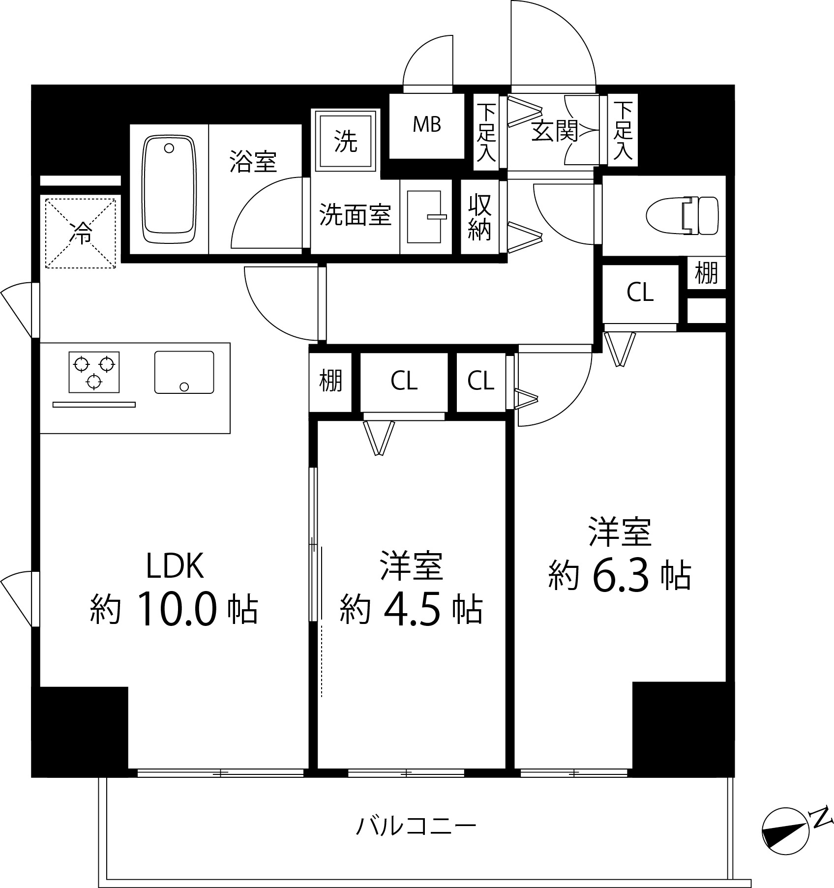 荒川区荒川のマンションの間取り