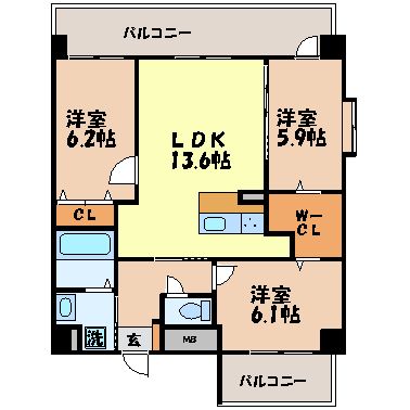 メルヴェーユ・Fの間取り