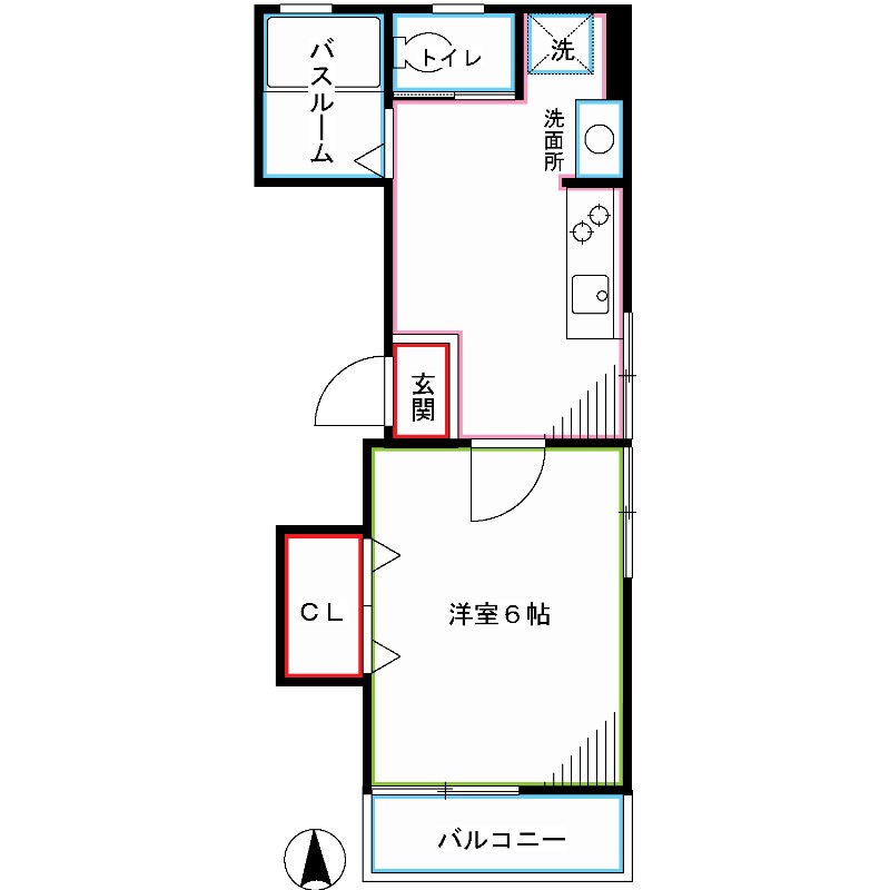 ＪＲ中央線 阿佐ケ谷駅 徒歩17分 2階建 築23年の間取り写真