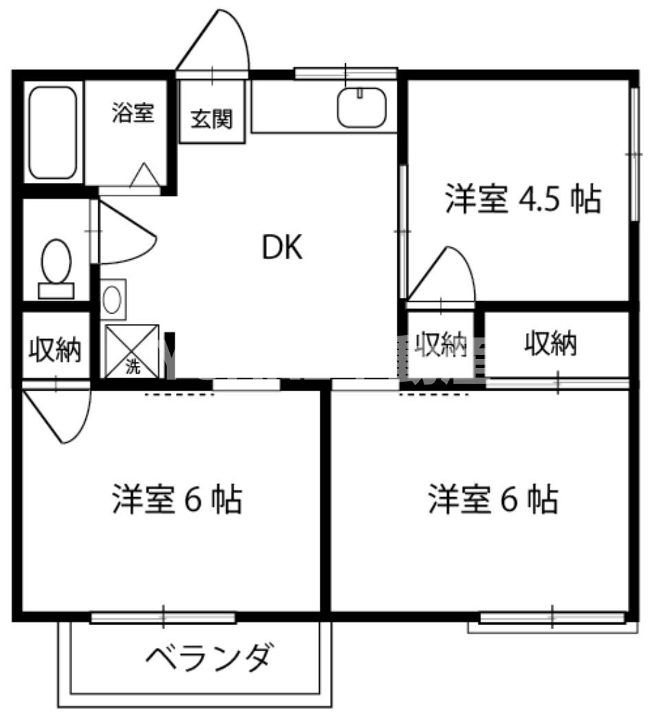 相鉄本線 かしわ台駅 徒歩12分 2階建 築40年の間取り写真