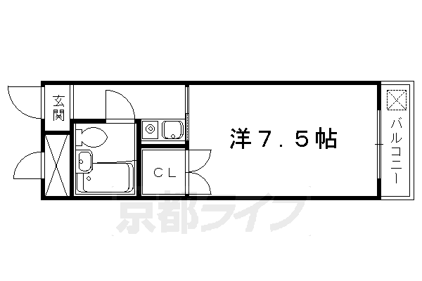 地下鉄東西線 御陵駅 徒歩6分 3階建 築40年の間取り写真