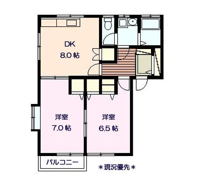 長野市川中島町原のアパートの間取り