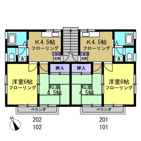 コーポ向田の間取り