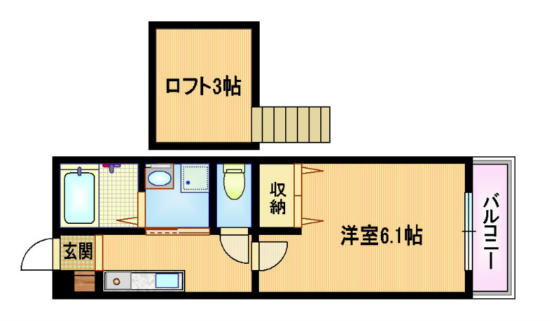 大阪市旭区高殿のアパートの間取り