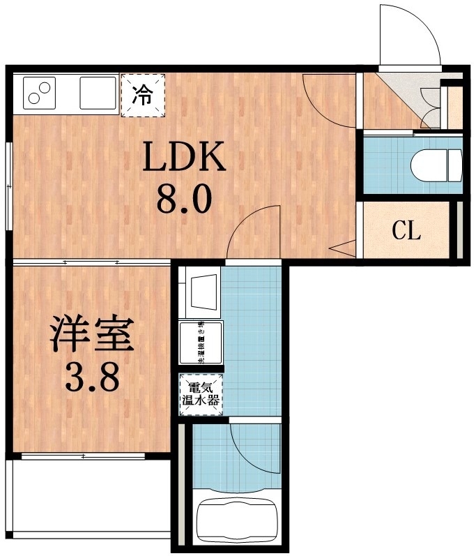 大阪市東住吉区西今川のアパートの間取り